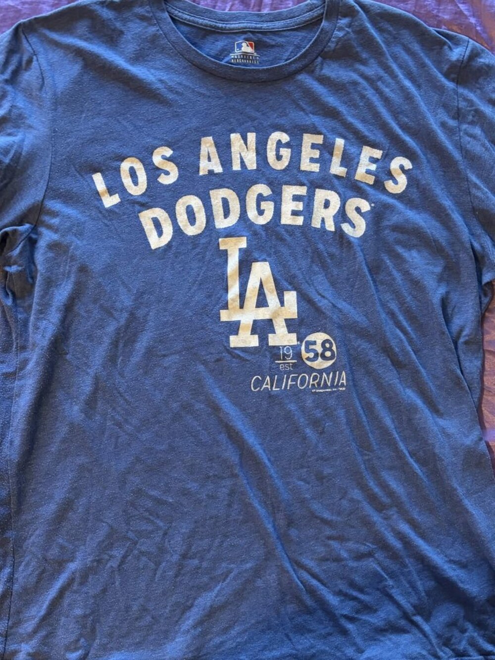 LA Dodgers Blue MLB Shirt Los Angeles California Graphic Tee
